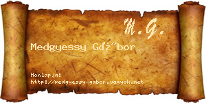 Medgyessy Gábor névjegykártya